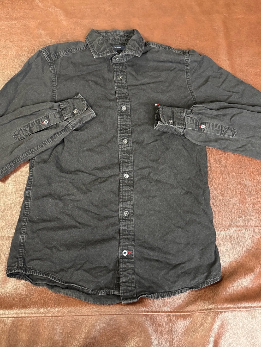 Black Long-Sleeve Button-Up Shirt women’s